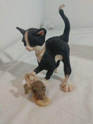 Country Artists A Breed Apart Gizmo Cat With Cute Mouse Figurine 05221
