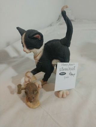 Country Artists A Breed Apart Gizmo Cat with Cute Mouse Figurine 05221 3
