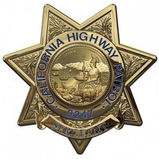 California Highway Patrol (sergeant) Badge All Metal Sign With Information
