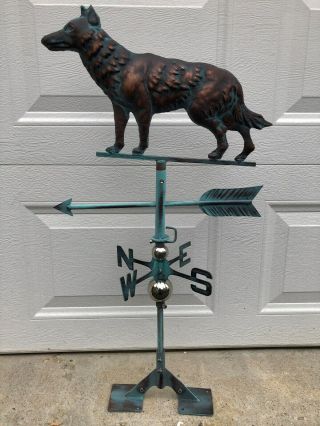 Wolf Weathervane Antiqued Copper Finish Weather Vane Hand Crafted