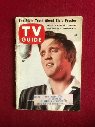 1956,  Elvis Presley,  " Tv Guide ",  (scarce / Vintage) (1st Cover)