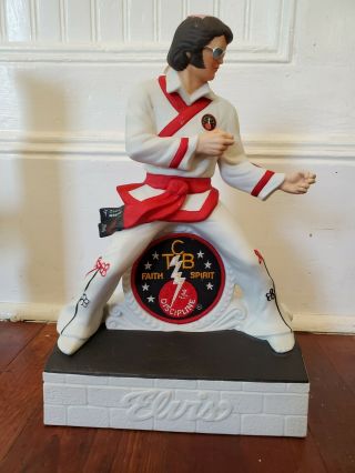 Vintage " Elvis Karate " Large Mccormick Empty Whiskey Decanter And Music Box