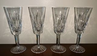 Set Of 4 Vintage Waterford Crystal Lismore 7 1/4 " Champagne Flutes