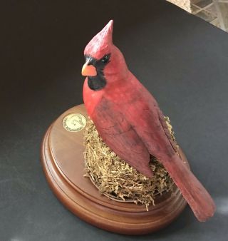 Ducks Unlimited Life Like Red Cardinal With Official Emblem Stamp.