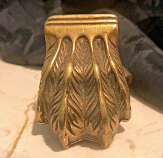 Henredon 4 Solid Brass Lions Paw With Casters,  For Duncan Phyfe Table