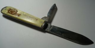 Vintage Pocket Knife Souvenir 2 Blade Yellowstone Park COLONIAL w/ Indian Chief 2