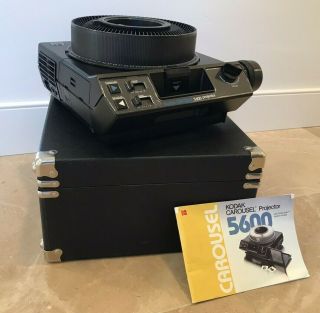 Vintage Kodak Carousel 5600 Slide Projector With Hard Case And Lense