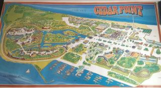 Vintage Map Cedar Point On Lake Erie At Sandusky,  Ohio - 33 1/2 X 18 1/2