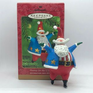 Hallmark Hooray For The Usa (patriotic Santa) Keepsake Christmas Ornament (2000)