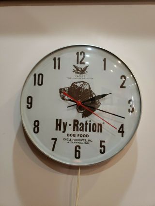 Vintage Hy - Ration Dog Food Bubble Glass Electric Clock,  Eagle Products,  Inc.