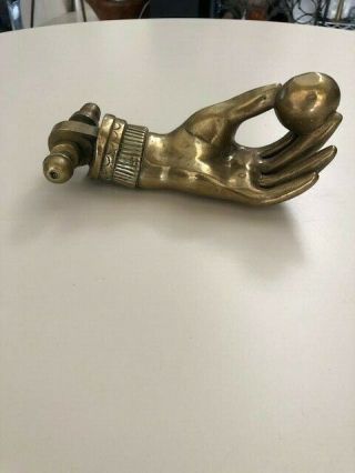 Rare Antique Solid Brass Victorian Era " Female Hand Door Knocker " Fine