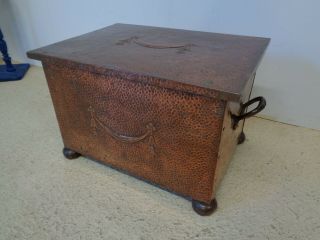 Arts & Crafts Copper Coal / Wood Box
