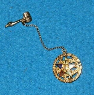 Vintage 10k Gold Masonic Order Of The Eastern Star Pin Pendant