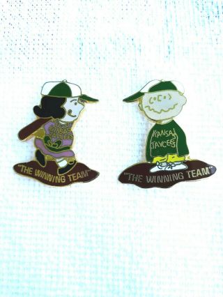 Vintage 1977 - 78 Kansas Jaycees Peanuts Enameled Pins Charlie Brown Lucy Rare