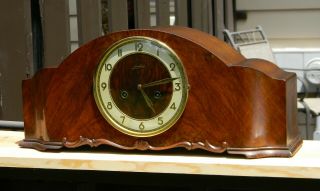 Vintage Junghans Mantle Clock With Pendulum And Key (made In Germany)
