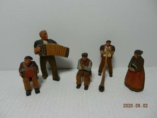 Vintage Wooden Carved Figurines From Switzerland