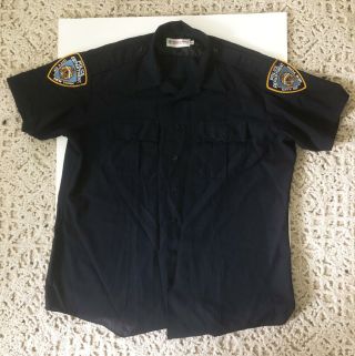 Vintage Nypd York City Police Dept Uniform Short Sleeve Shirt
