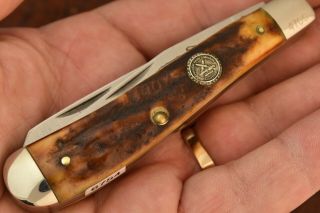 Vintage Schrade Usa 1982 Nkca Stag Premium Trapper Knife 1/10000 (6754)