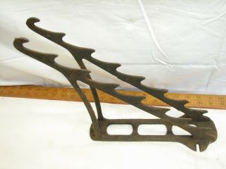 Antique Cast Iron Handled Tool Wall Rack Holder 1892 Patent General Store Barn