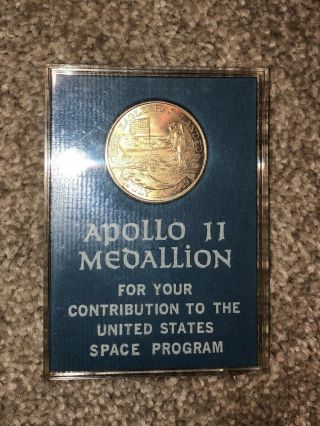 Apollo 11 Flown Metal Nasa Eagle Moon Landing Medallion Medal Coin
