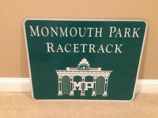 Vintage Monmouth Park Racetrack Sign Collectors Item 30 X 24 Inches