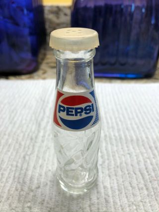 Vintage Salt Shaker - Pepsi Bottle - 4 1/2 Inches Tall - Heavy Glass