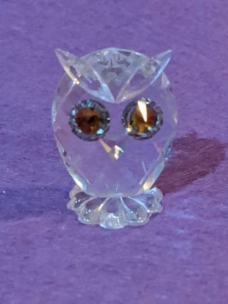 Swarovski Silver Crystal Miniature Owl