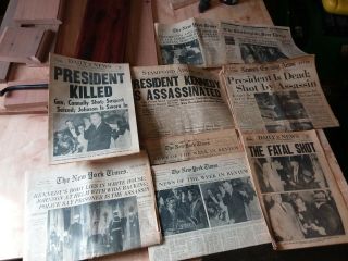 9 John F Kennedy Assassination Newspapers Jfk Death,