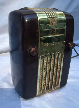 VINTAGE 1945 BAKELITE.  H - 127 WESTINGHOUSE ' LITTLE JEWEL ' REFRIGERATOR RADIO 3