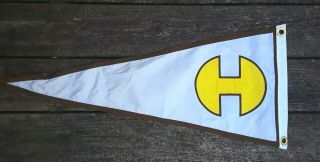 Vgt Minty Rare Extra - Long 30 " Round Yellow " H " Yacht Club Burgee Flag Pennant