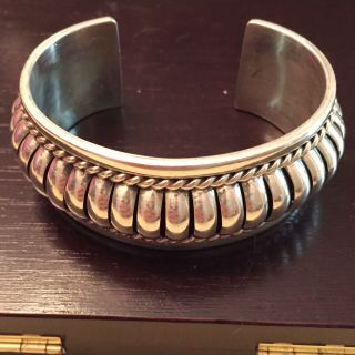 Vintage Old Pawn Navajo Sterling Silver Cuff Bracelet - Tc