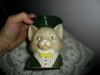 CAT TOBY MUG PITCHER FITZ & FLOYD CAT WITH BOW TIE 3