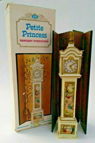 Vintage Petite Princess Fantasy/dollhouse Furniture Grandfather Clock & Screen