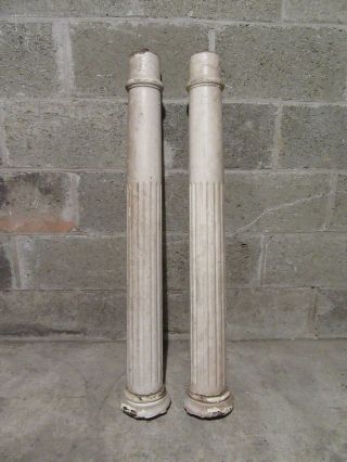 Pair Antique Oak Columns From Fireplace Mantel Architectural Salvage