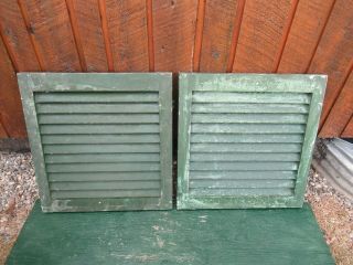 Vintage Old 2 Shutters Wooden 20 " Long X 21 " Wide Architectural Salvage 2