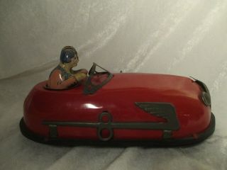Vintage 1930 ' s Tin Lindstrom Skeeter Bumper Car Wind - Up with Key - Great 2
