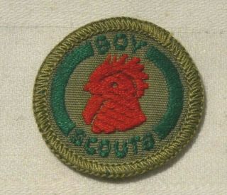 Poultry Man Boy Scout Proficiency Award Badge Black Back Troop Large