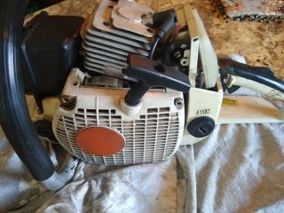 Vintage Stihl 038 Chainsaw Parts Or Project Fires On Prime Good Compression.