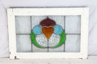 Large Antique Stained Glass Window Four (4) Colors of glass (3112) 3