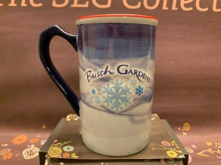 Busch Gardens Large Holiday Christmas Coffee Mug Cup 3d Tiger Giraffe Elephant