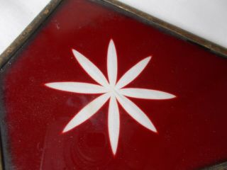 Antique Ruby Red Glass Snowflake Kite Tail Arrow 3