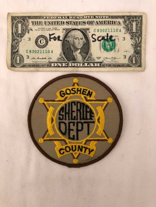 Rare Goshen County Sheriff Dept.  Wyoming Police Patch Un - Sewn State