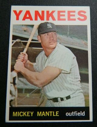 1964 Topps Mickey Mantle Baseball Card 50 - Slight Wear - Vintage Solid