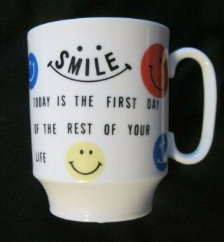 Smile Today Is The First Day Of The Rest Of Your Life Smiley Face Mug 70s Japan