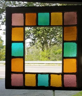 Antique Post Civil War Queen Anne Stained Glass Window,  Country Store Poconos Pa