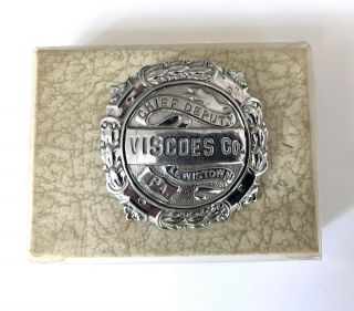 Chief Deputy Police Security Badge Viscose Co. ,  Lewistown,  Pa.  Obsolete Rare