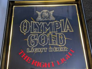 Vintage " Olympia Gold Light Beer " Starlight Lighted Motion Sign Exc (c)