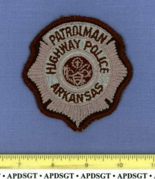 Arkansas Highway Police Patrolman (old Vintage) Sheriff State Patrol Patch Rare