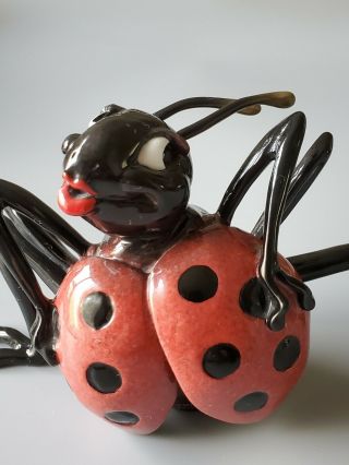 RARE Kitty ' s Critter Large Madame Ladybug.  Ceramic.  Decorative.  Art. 2