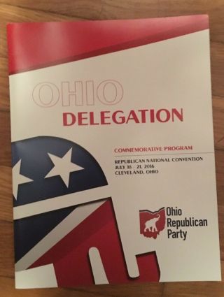 Donald Trump 2016 Rnc Republican National Convention Ohio Delegation Program